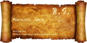 Marozsi Imre névjegykártya